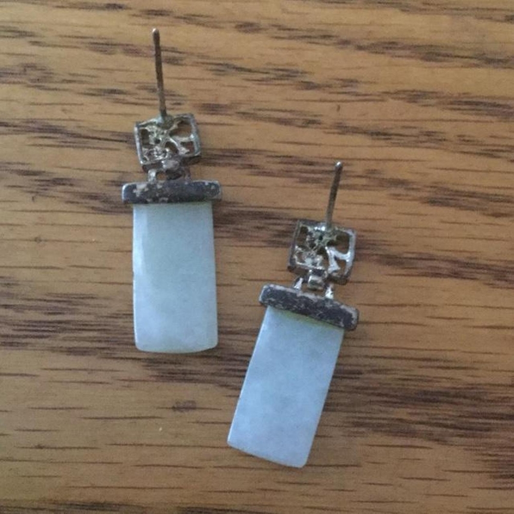 Sterling and Jade DBJ earrings - Picture 3 of 4
